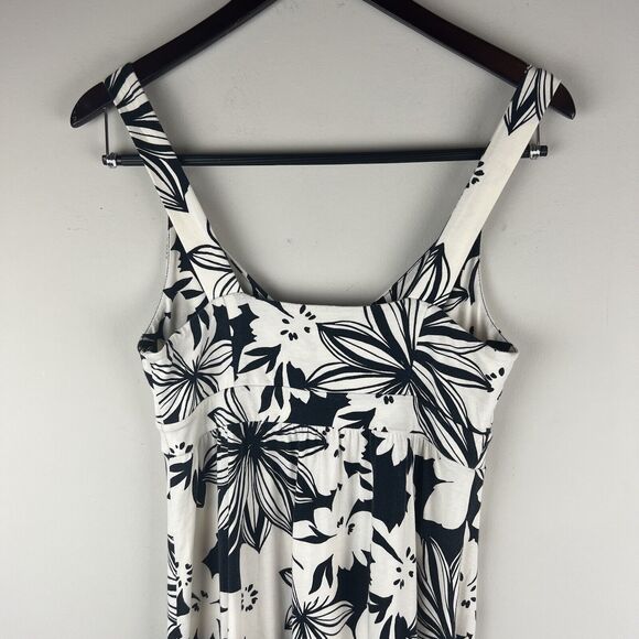 Ann Taylor Loft Maxi Dress XSP Petite White Floral Sleeveless V Neck Long - Picture 6 of 8